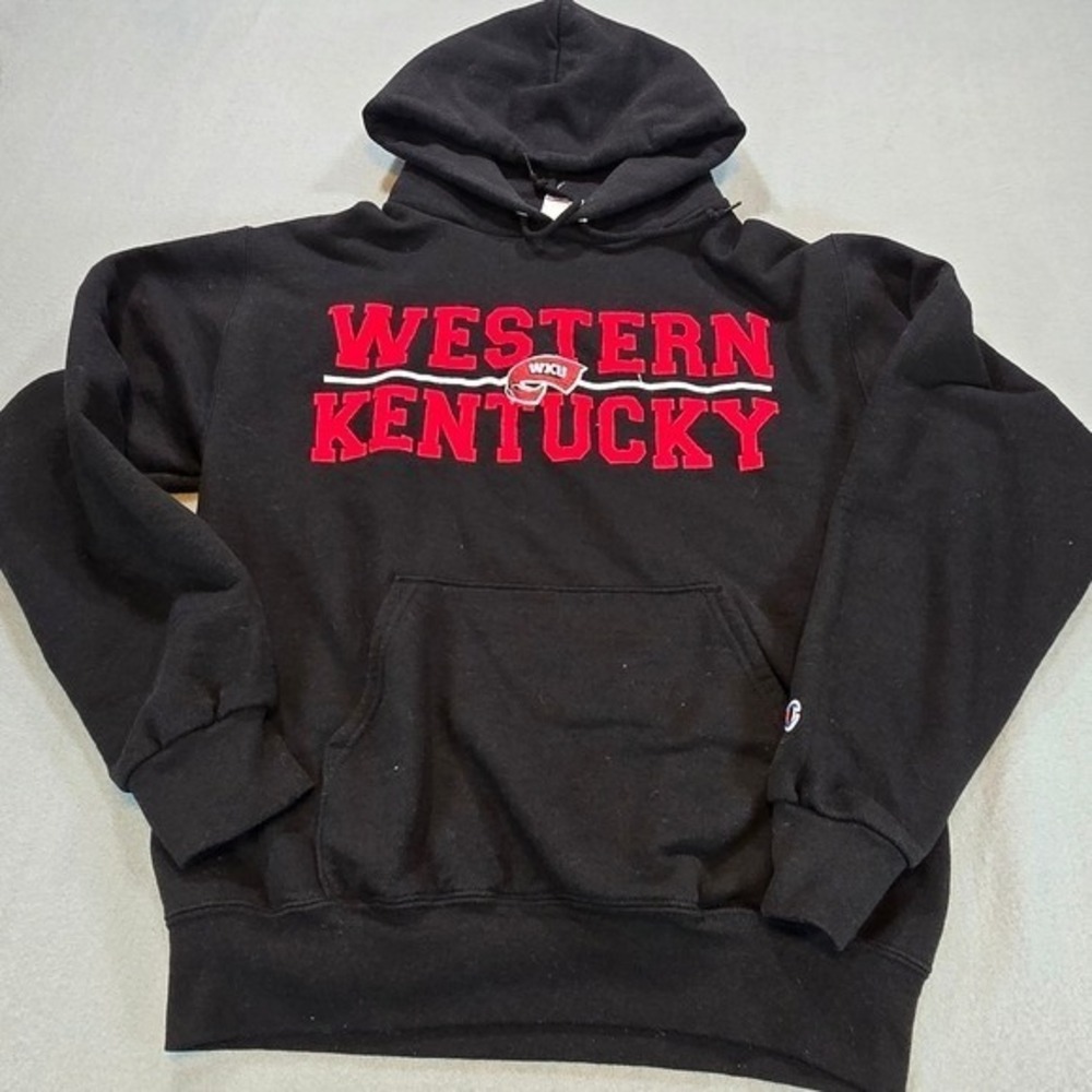 Champion Hoodie Western Kentucky University Mens Small Black Hilltoppers Graphic